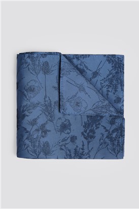  Blue Winter Floral Pocket Square