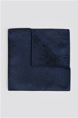  Blue Abloom Pocket Square