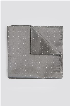  Grey Pindot Pocket Square