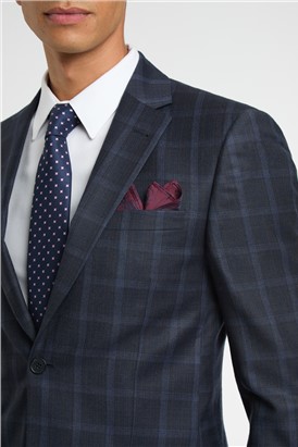  Regular Fit Blue Tan Check Wool Suit