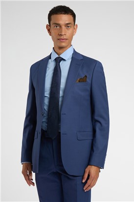  Regular Fit Blue Wool Stretch Suit