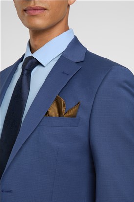  Regular Fit Blue Wool Stretch Suit