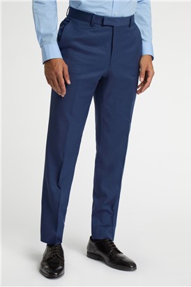  Regular Fit Blue Wool Stretch Trousers