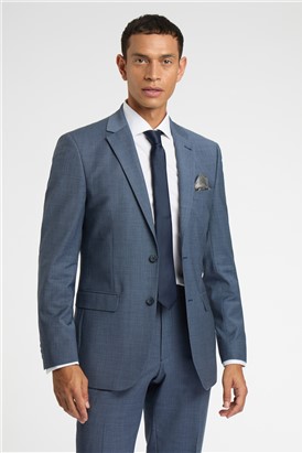  Regular Fit Blue Wool Stretch Suit