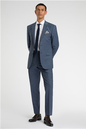  Regular Fit Blue Wool Stretch Suit