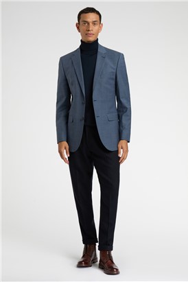  Regular Fit Blue Wool Stretch Suit