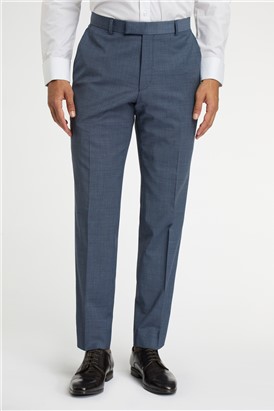  Regular Fit Blue Wool Stretch Trousers