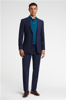  Regular Fit Dark Blue Plain Trousers