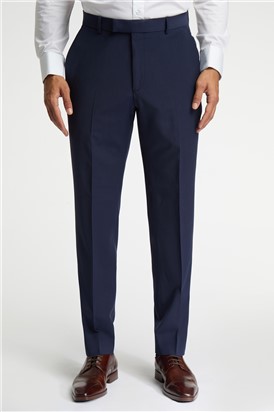  Regular Fit Dark Blue Plain Trousers