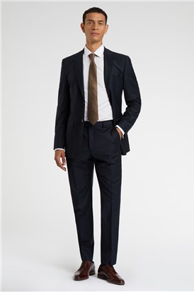  Regular Fit Navy Wool Stretch Suit