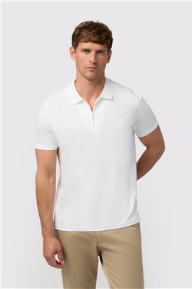  White Quarter Zip Jersey Polo