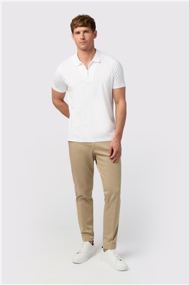  White Quarter Zip Jersey Polo