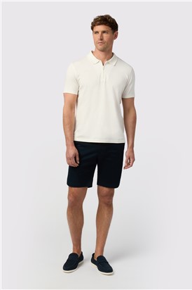  Ecru Quarter Zip Jersey Polo