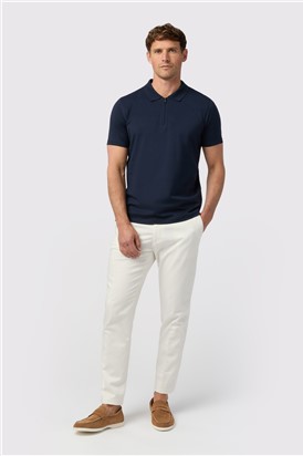  Navy Quarter Zip Jersey Polo