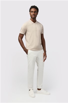  Taupe Quarter Zip Jersey Polo