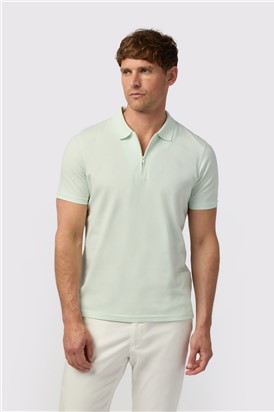  Apple Green Quarter Zip Jersey Polo