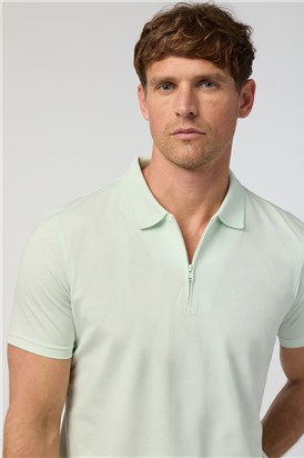  Apple Green Quarter Zip Jersey Polo