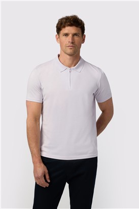  Lilac Quarter Zip Jersey Polo