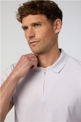  Lilac Quarter Zip Jersey Polo