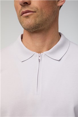  Lilac Quarter Zip Jersey Polo