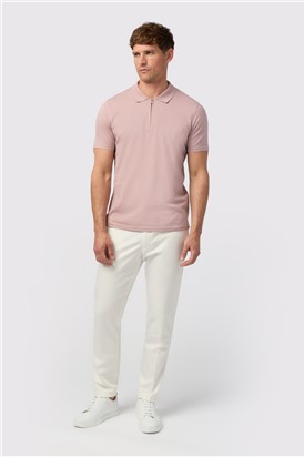  Mauve Quarter Zip Jersey Polo