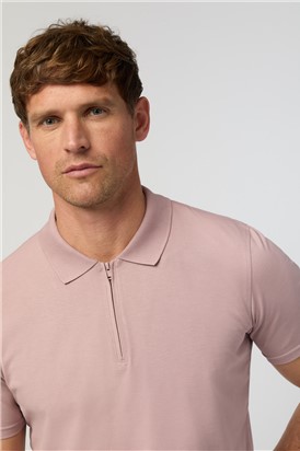  Mauve Quarter Zip Jersey Polo
