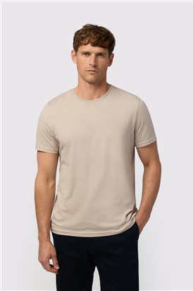 Melka Taupe Crew Neck T-Shirt