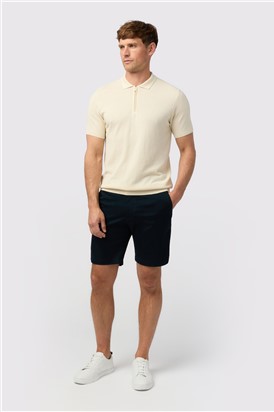  Ecru Quarter Zip Knit Polo