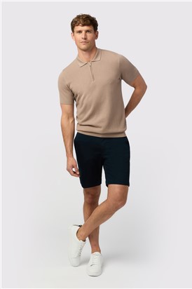  Taupe Quarter Zip Knit Polo
