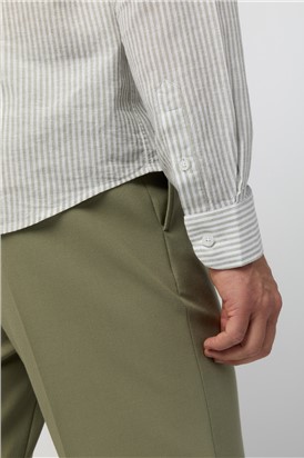  Sage Stripe Linen Shirt