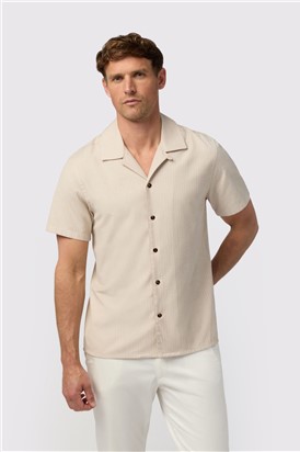  Oatmeal Stripe Linen Shirt