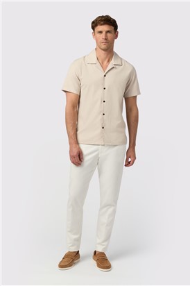  Oatmeal Stripe Linen Shirt