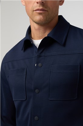  Navy Jersey Overshirt