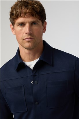  Navy Jersey Overshirt