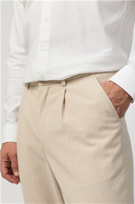  Oatmeal Striped Trousers