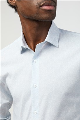  Slim Fit Leaf Print Shirt