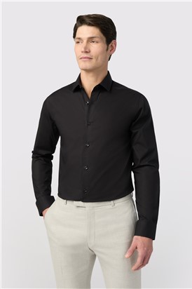  Slim Fit Black Stretch Shirt
