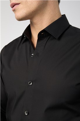  Slim Fit Black Stretch Shirt