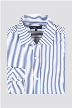  Tailored Fit Striped Adjustable Cuff Cutaway Collar Shirt