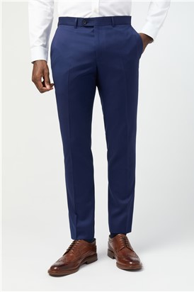  Tailored Fit Italian Super 110'S Blue Twill Trousers