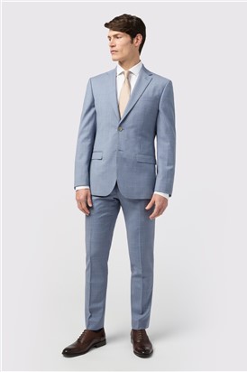  Tailored Fit Italian Blue Windowpane Waistcoat