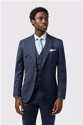  Tailored Fit Italian Ink Check Waistcoat