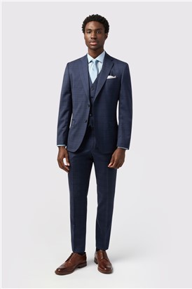  Tailored Fit Italian Ink Check Waistcoat