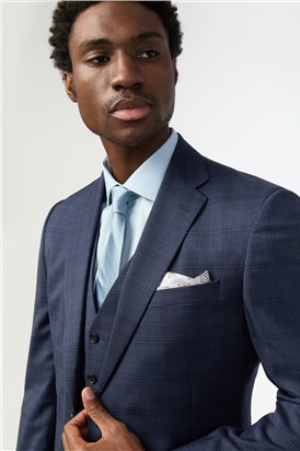  Tailored Fit Italian Ink Check Waistcoat