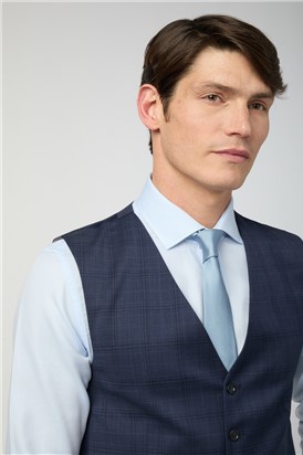  Tailored Fit Italian Ink Check Waistcoat