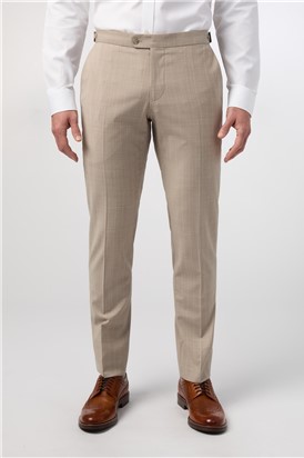  Tailored Fit Stone Chalkstripe Performance Suit