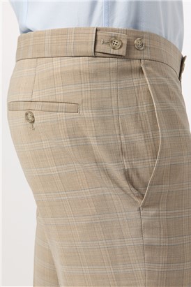  Tailored Fit Performance Stone Blue Check Suit