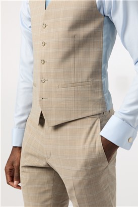 Tailored Fit Performance Stone Blue Check Suit