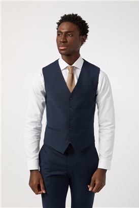  Tailored Fit Performance Navy Texture Suit