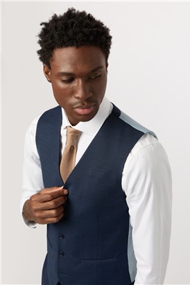  Tailored Fit Performance Navy Texture Suit